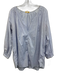 Ann Mashburn Size L Chambray Blue Cotton V Neck Long Sleeve Top Chambray Blue / L