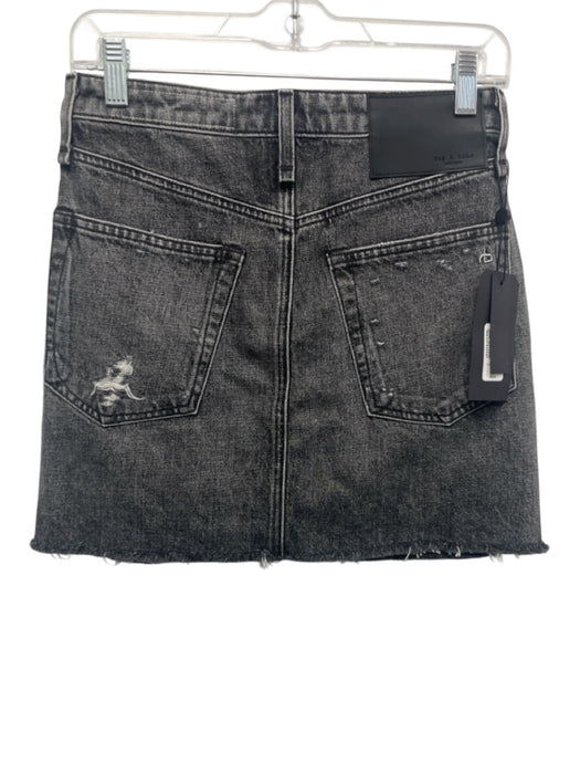 Rag & Bone Size 25 Charcoal Gray Cotton Denim Raw Hem Button & Zip Fly Skirt Charcoal Gray / 25