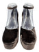 Larroude Shoe Size 8 Dark Brown textile upper Velvet Ankle Buckle Platform Pumps Dark Brown / 8
