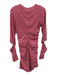 Ganni Size 36 Hot Pink & White Polyester Blend Seersucker Gingham Cutout Dress Hot Pink & White / 36