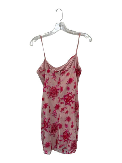 Parker Size S Pink Nylon & Spandex Mesh Floral Spaghetti Strap Mini Dress Pink / S