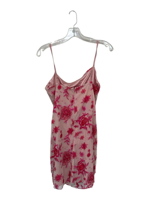 Parker Size S Pink Nylon & Spandex Mesh Floral Spaghetti Strap Mini Dress Pink / S