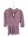 FP Beach Size S Mauve Cotton Blend Knit Half Button Collar 3/4 Sleeve Romper Mauve / S