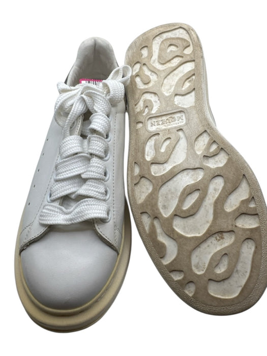 Alexander McQueen Shoe Size 37 Off White Leather Silver Detail Platform Sneakers Off White / 37