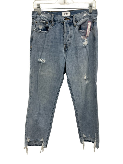 Pistola Size 27 Light Wash Cotton Blend Denim Distressed Button Fly Jeans Light Wash / 27