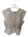 Anthropologie Size 1X Peach Cotton Metallic Smocked Waist Pleat Sleeveless Top Peach / 1X