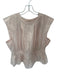 Anthropologie Size 1X Peach Cotton Metallic Smocked Waist Pleat Sleeveless Top Peach / 1X