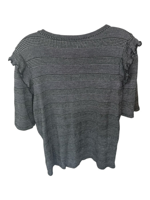 Sol Angeles x Anthropologie Size XL Black & Silver Rayon Blend Short Sleeve Top Black & Silver / XL