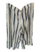 Maeve Size 16 Ivory & blue Cotton Striped Calf Length Button Detail Gaucho Pants Ivory & blue / 16