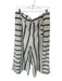 Maeve Size 16 Ivory & blue Cotton Striped Calf Length Button Detail Gaucho Pants Ivory & blue / 16
