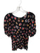 Maeve Size XL Black & Multi Viscose Short Sleeve Ruffle Neckline Fruit Print Top Black & Multi / XL