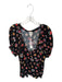 Maeve Size XL Black & Multi Viscose Short Sleeve Ruffle Neckline Fruit Print Top Black & Multi / XL