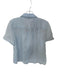 J Crew Size 14 Baby Blue Cotton Short Sleeve Button Up loop trim Top Baby Blue / 14
