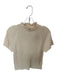 Anthropologie Size 1X Cream Cotton Short Sleeve Knit Ruffle Trim Top Cream / 1X