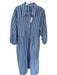 Anthropologie Size XL Blue & White Cotton Striped Gem Detail Collar Dress Blue & White / XL