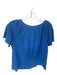 Lilly Pulitzer Size L Blue Cotton Short Sleeve Square Neck Scrunch Detail Top Blue / L