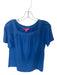Lilly Pulitzer Size L Blue Cotton Short Sleeve Square Neck Scrunch Detail Top Blue / L