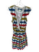 Anthropologie Size 16 Blue & Multi Cotton Gingham Deep V Belt attached Dress Blue & Multi / 16