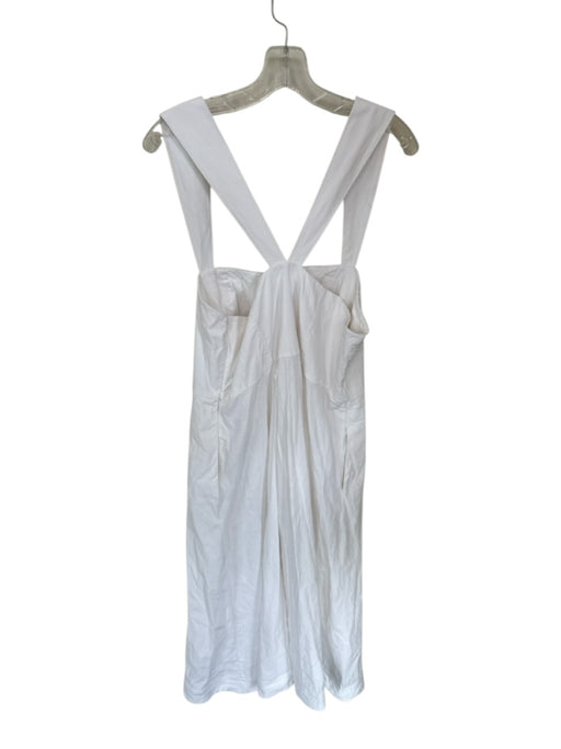 Maeve Size 16 White Viscose Blend Button Up Square Neck Maxi Side Zip Dress White / 16