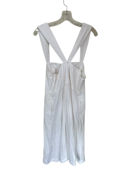 Maeve Size 16 White Viscose Blend Button Up Square Neck Maxi Side Zip Dress White / 16