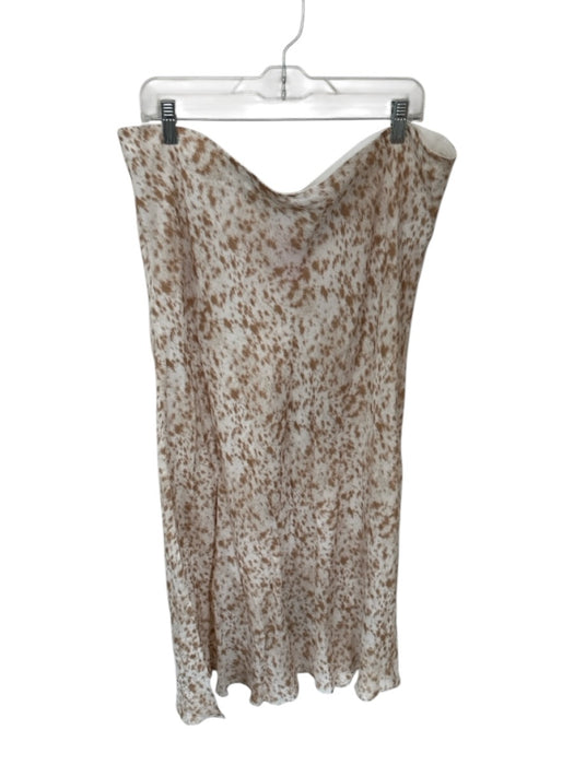 J Crew Size XXL Tan & White Cupro Blend Animal Print Maxi Bias Cut Skirt Tan & White / XXL