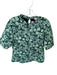 Maeve Size XL Blue & Green Viscose Blend Floral Quilted Short Sleeve Top Blue & Green / XL