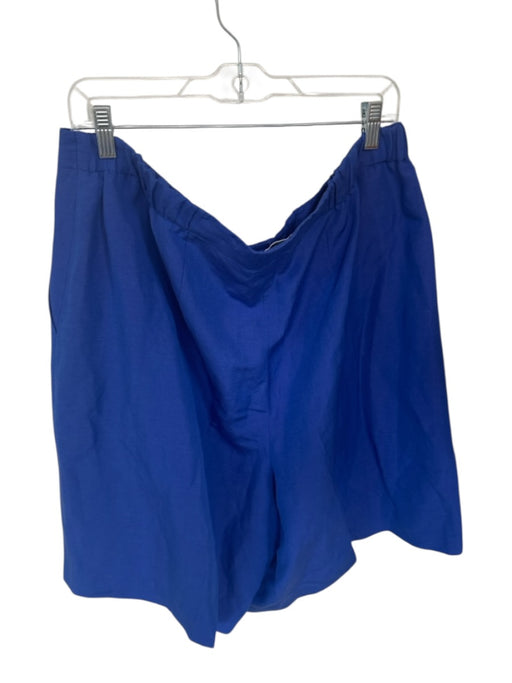 Lafayette 148 Size 16 Royal Blue Silk Blend Knee Length Pockets Shorts Royal Blue / 16
