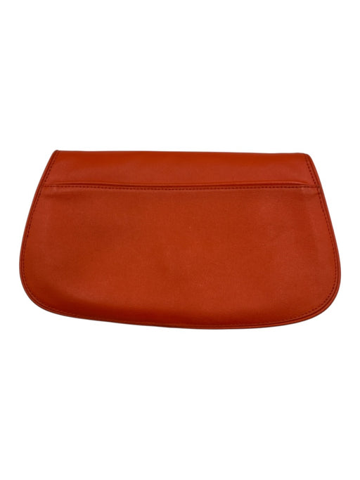 Tory Burch Orange Coated Leather Magnetic  Flap Crossbody Strap Bag Orange