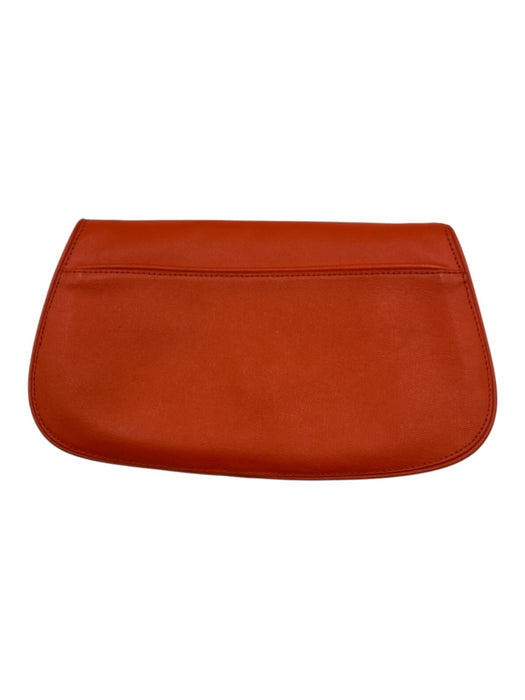 Tory Burch Orange Coated Leather Magnetic  Flap Crossbody Strap Bag Orange