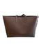 Calpak Brown Leather Silver Hardware Computer insert Crossbody Tote Bag Brown / L