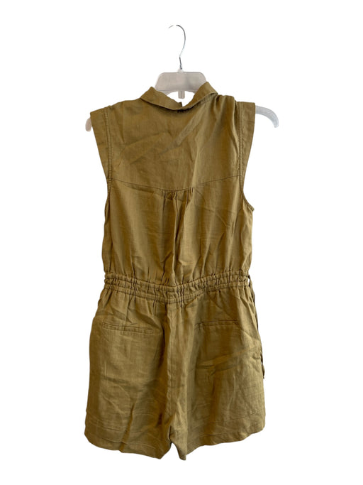 Mon Renn Size M Yellow No Fabric Tag Linen Blend Collar Button Up Romper Yellow / M