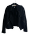 KUT Size S Black Polyester Suede Long Sleeve Side Pockets Cropped Jacket Black / S