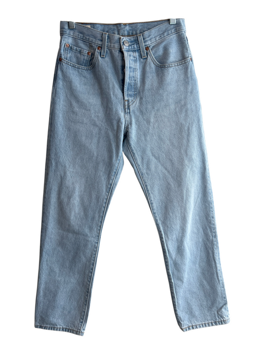 Levis Size 27 Light Wash High Rise Button Fly 5 Pocket Straight Leg Jeans Light Wash / 27