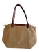 Longchamp Tan & brown Nylon & Leather 2 Strap Top Zip Snap Closure Foldable Bag Tan & brown / Medium