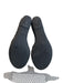 Prada Shoe Size 36.5 Black Patent Leather Wedge Plated Open Toe & Heel Shoes Black / 36.5