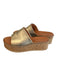 Kurt Geiger Shoe Size 36 Gold Leather & Cork Metallic Open Toe & Heel Shoes Gold / 36