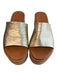 Kurt Geiger Shoe Size 36 Gold Leather & Cork Metallic Open Toe & Heel Shoes Gold / 36