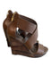 Diane Von Furstenberg Shoe Size 6.5 Brown Leather Back Zip Criss Cross Shoes Brown / 6.5