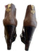 Diane Von Furstenberg Shoe Size 6.5 Brown Leather Back Zip Criss Cross Shoes Brown / 6.5