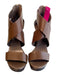 Diane Von Furstenberg Shoe Size 6.5 Brown Leather Back Zip Criss Cross Shoes Brown / 6.5