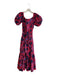 Lilly Pulitzer Size M Red & Navy Blue Print Cotton Puff Sleeves Tie Waist Dress Red & Navy Blue Print / M