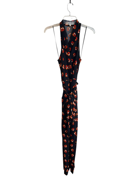 Diane Von Furstenberg Size M Black & Red No Fabric Tag Sleeveless Jumpsuit Black & Red / M
