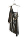 Halston Size 8 Silver Silk Blend One Shoulder Shimmer Side Zip Side Slit Dress Silver / 8
