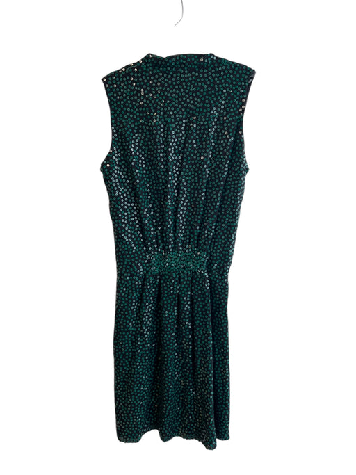 Diane Von Furstenberg Size 8 Green & Black Silk Sleeveless Sequin Dress Green & Black / 8