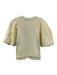 Marie Oliver Size S Light Yellow Pima Cotton Short Puff Sleeve Sweatshirt Top Light Yellow / S