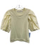 Marie Oliver Size S Light Yellow Pima Cotton Short Puff Sleeve Sweatshirt Top Light Yellow / S