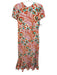 Rhode Size 6 Blue, Orange, White Viscose Short Sleeve Floral Ruffle Hem Dress Blue, Orange, White / 6