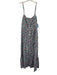 Banjanan Size S Blue, Green, White Cotton Sleeveless Floral Button Up Midi Dress Blue, Green, White / S