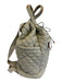 MZ Wallace Taupe Beige Nylon Quilted Drawstring Top Zipper Pockets Backpack Bag Taupe Beige