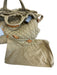 MZ Wallace Taupe Beige Nylon Quilted Drawstring Top Zipper Pockets Backpack Bag Taupe Beige